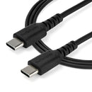 StarTech RUSB2CC1MB 3Ft (1M) USB C to USB C Fast Charge Cable Rugged Cord Black