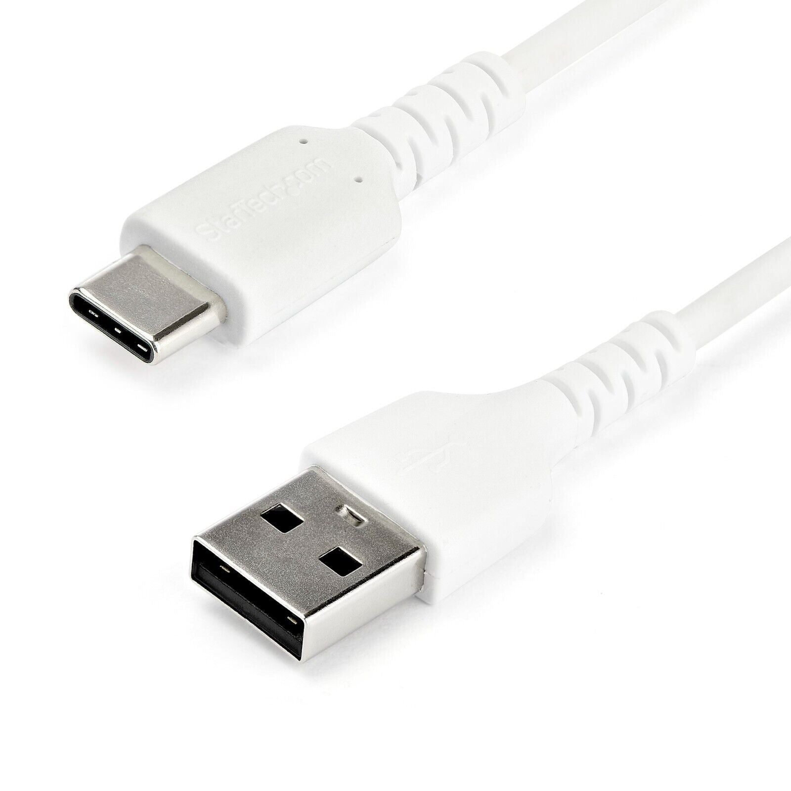 StarTech RUSB2AC1MW 3Ft (1M) USB A to USB C Fast Charge Cable Rugged Cord White