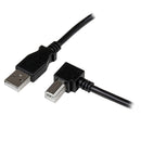 StarTech USBAB1MR 3Ft (1M) USB A to Right Angle USB-B Cable Print Scann Black