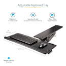 StarTech KBTRAYADJ2 Adjustable Under Desk Keyboard Mouse 10"x26" Tray Ergonomic