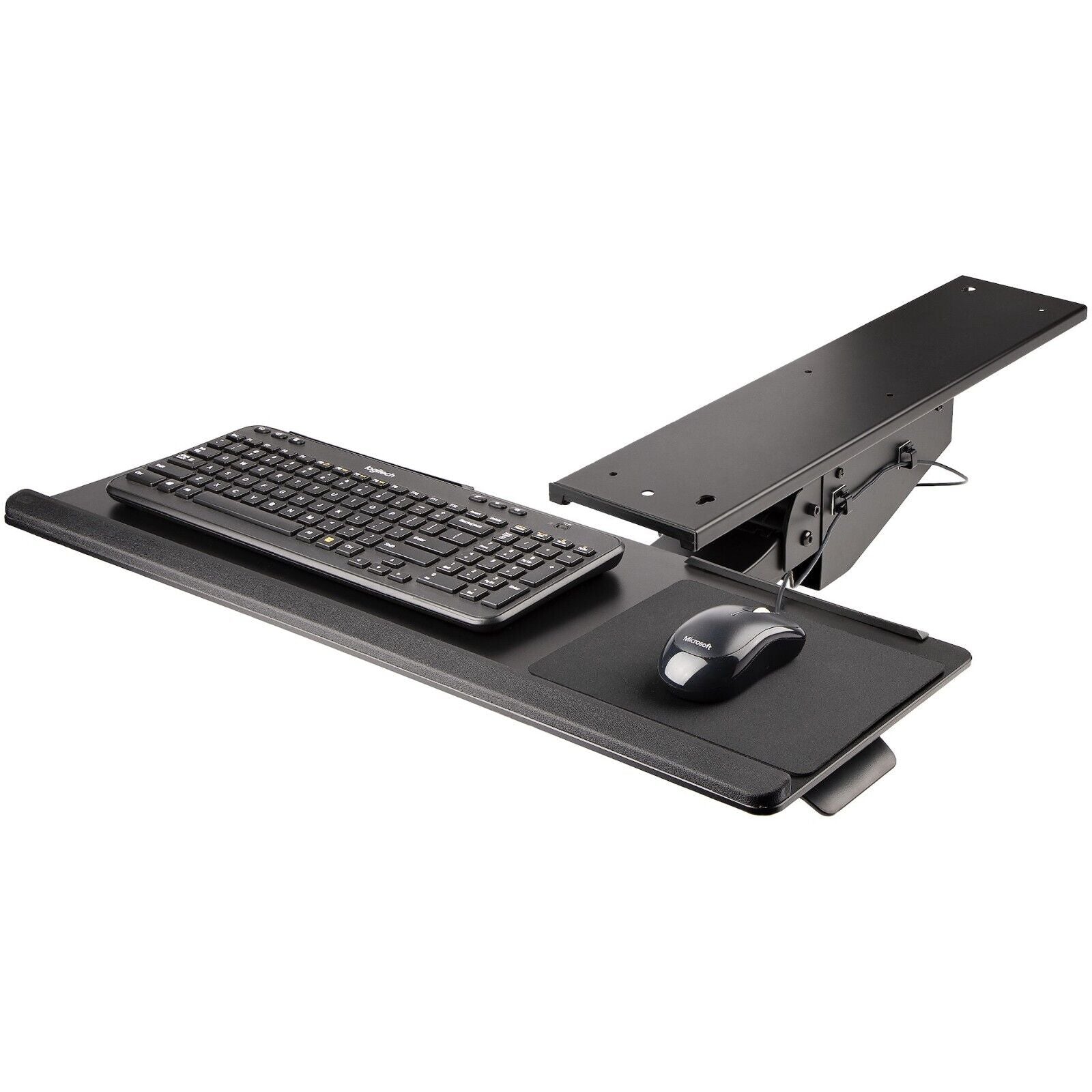 StarTech KBTRAYADJ2 Adjustable Under Desk Keyboard Mouse 10"x26" Tray Ergonomic