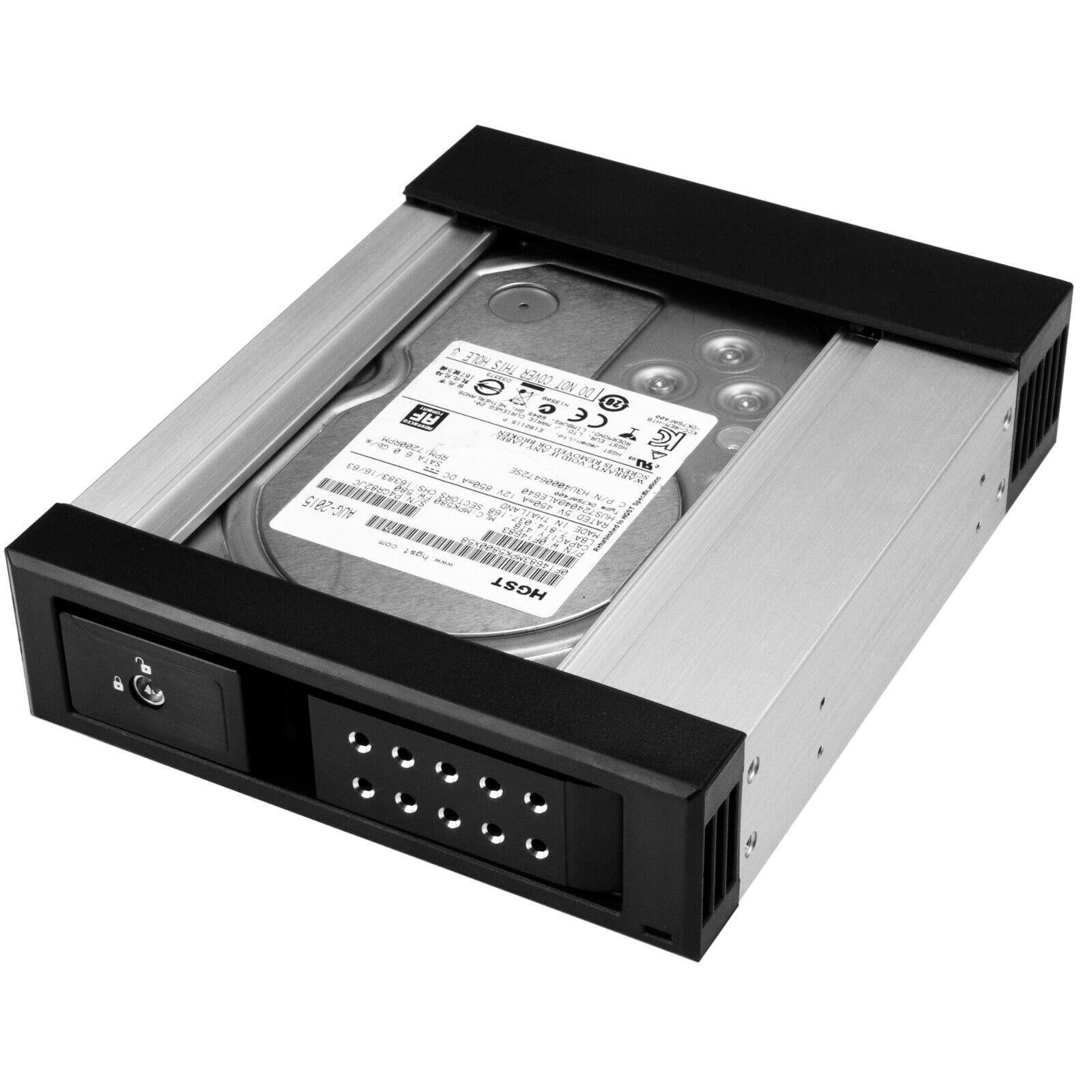 StarTech HSB1SATSASBA 5.25" to 3.5" HDD Hot Swap Bay Traless Aluminum Built BLK