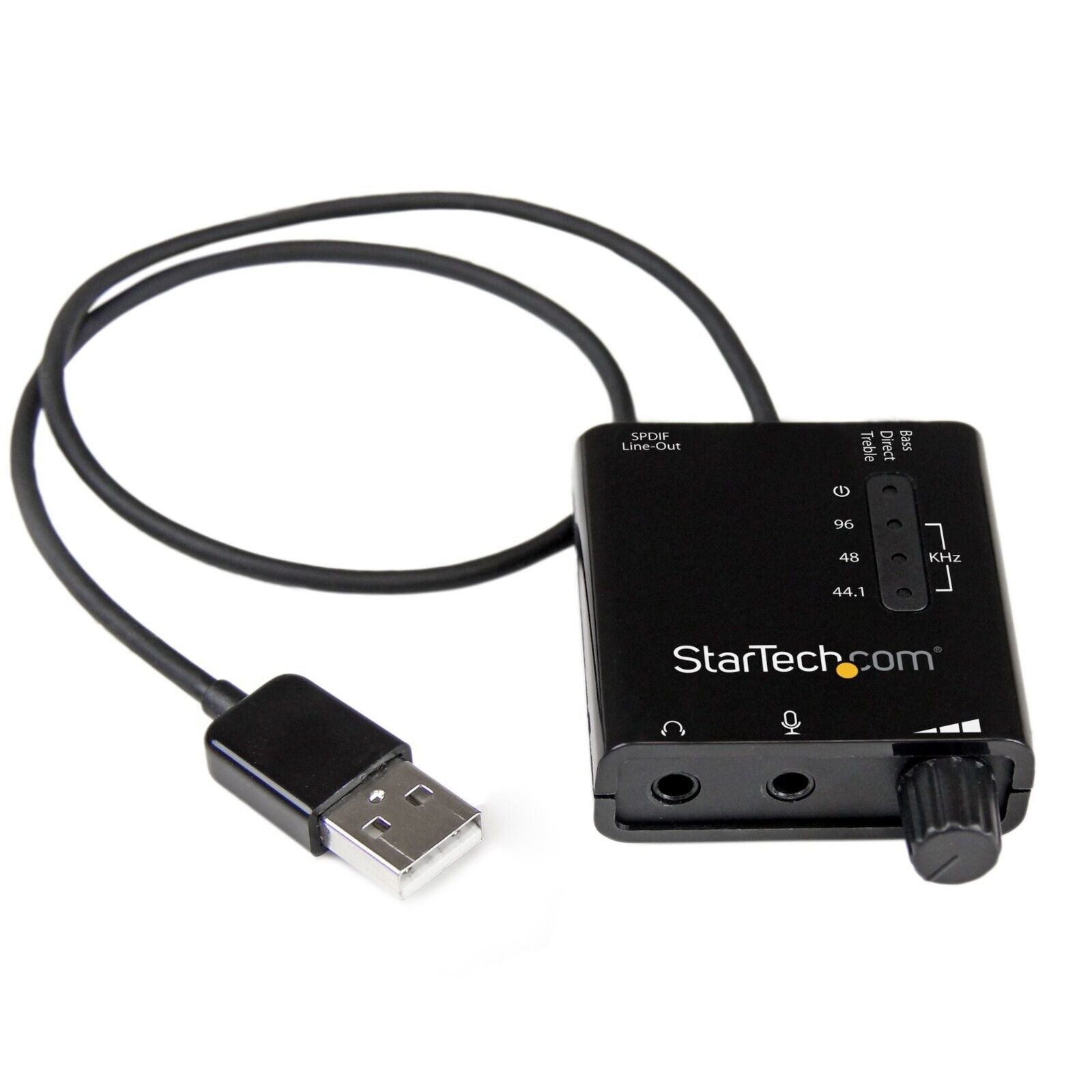 StarTech ICUSBAUDIO2D 4" USB Stereo Audio Adapter Ext Sound Card w SPFIF MIC BLK