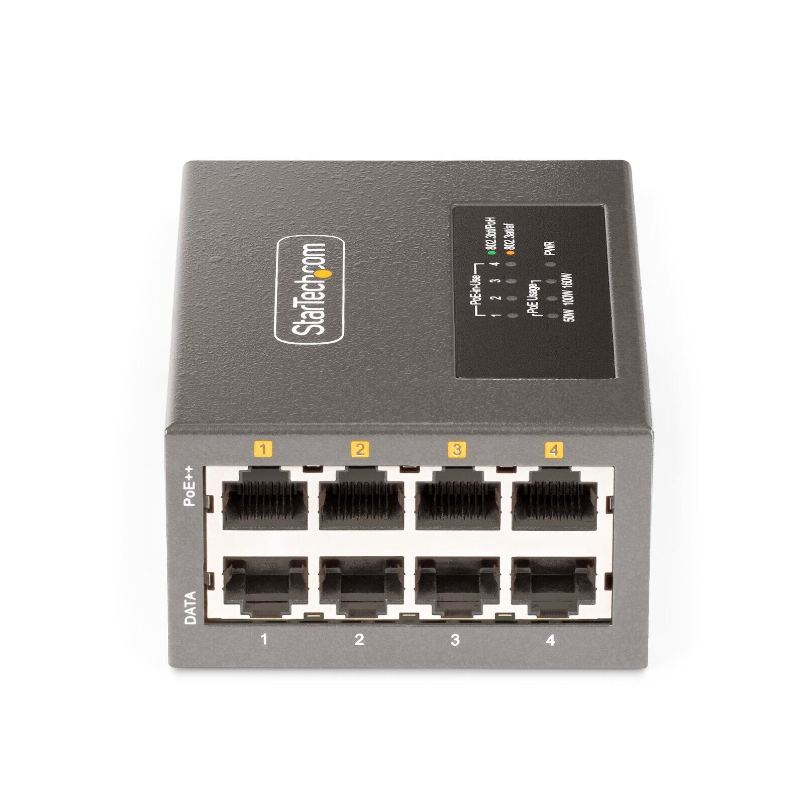 StarTech AS445C-POE-INJECTOR 8 Port 5/2.5/1G Indtl Eth Net Switch w 4 PoE++ 160W
