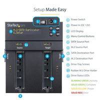 StarTech SM2DUPE11 M.2 NVMe SATA Duplicator Eraser 2.5"/3.5" Dock for SSD HDD