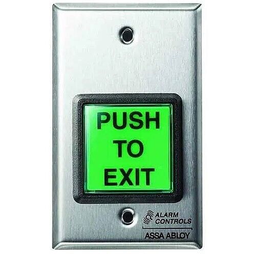 HES TS-2-2T Request-to-Exit Station with Electronic Timer, 2" Green Square Push
