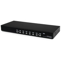 StarTech SV831DUSBU 8 Port VGA 2 USB KVM 1U Rack Switch w Power Adapter Brackets