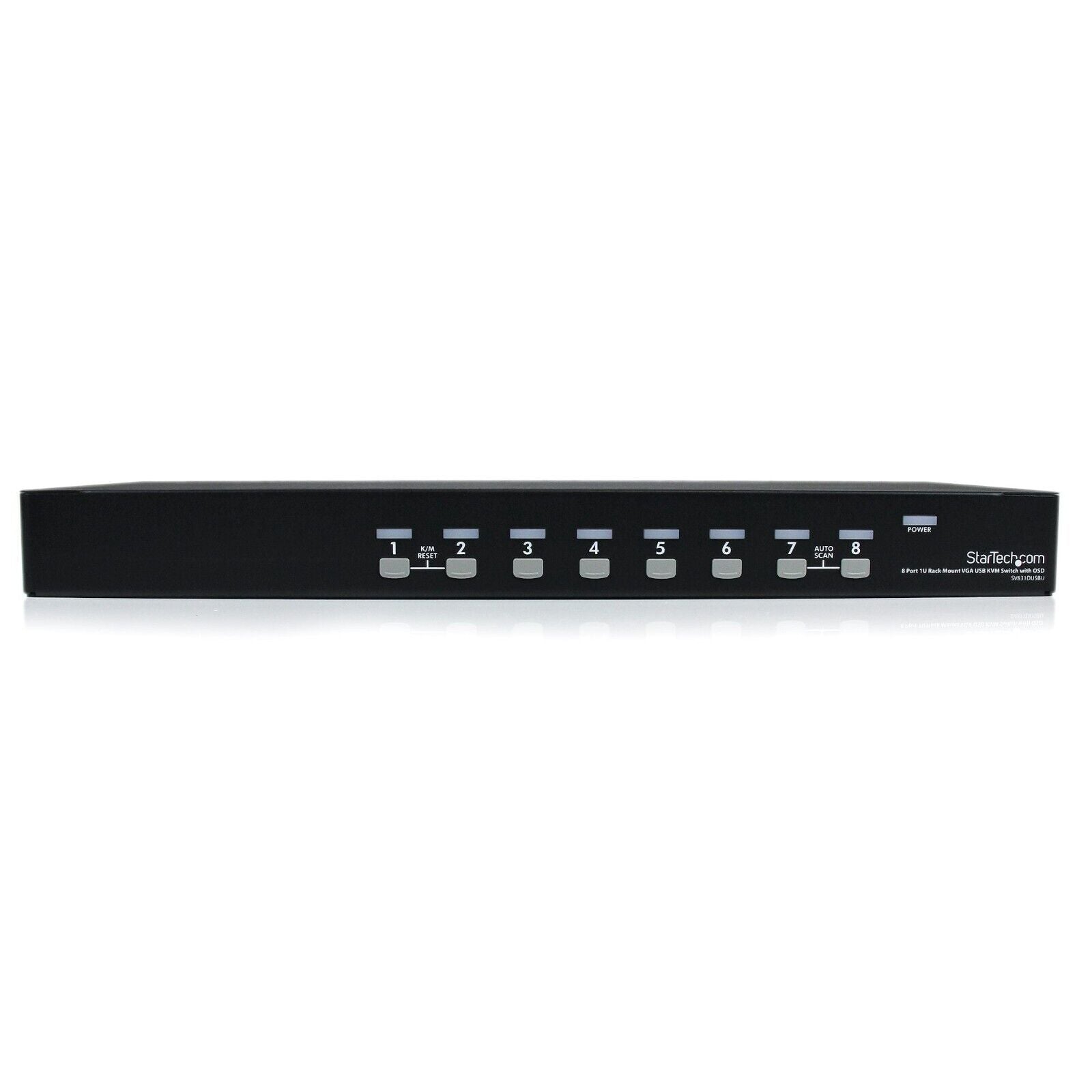 StarTech SV831DUSBU 8 Port VGA 2 USB KVM 1U Rack Switch w Power Adapter Brackets