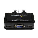 StarTech SV211USB 2 Port USB VGA KVM Switch Box w Cables Remote On/Off