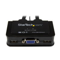 StarTech SV211USB 2 Port USB VGA KVM Switch Box w Cables Remote On/Off