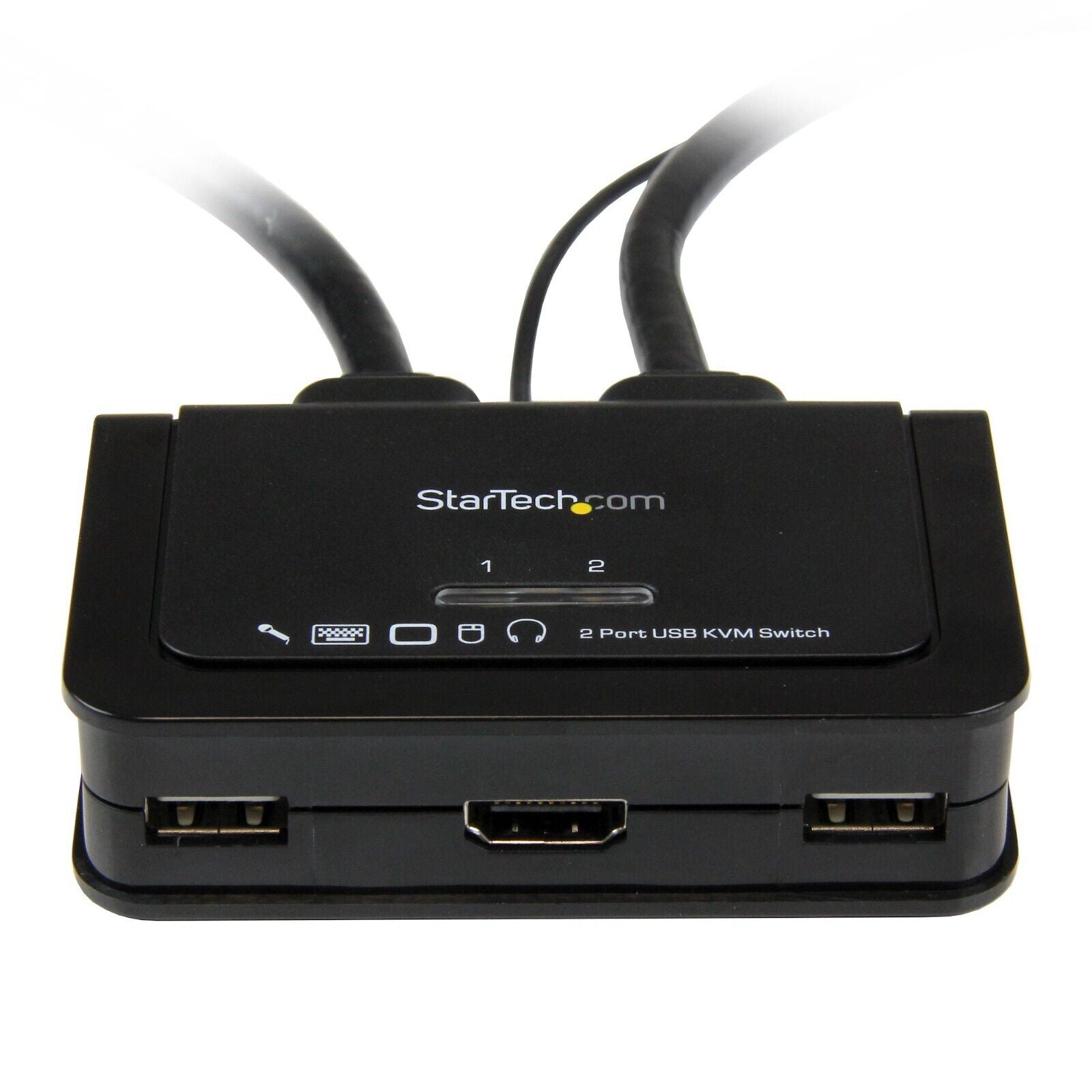 StarTech SV211HDUA 2 Port USB HDMI 3.5mm KVM Switch w Cables & Remote Switch