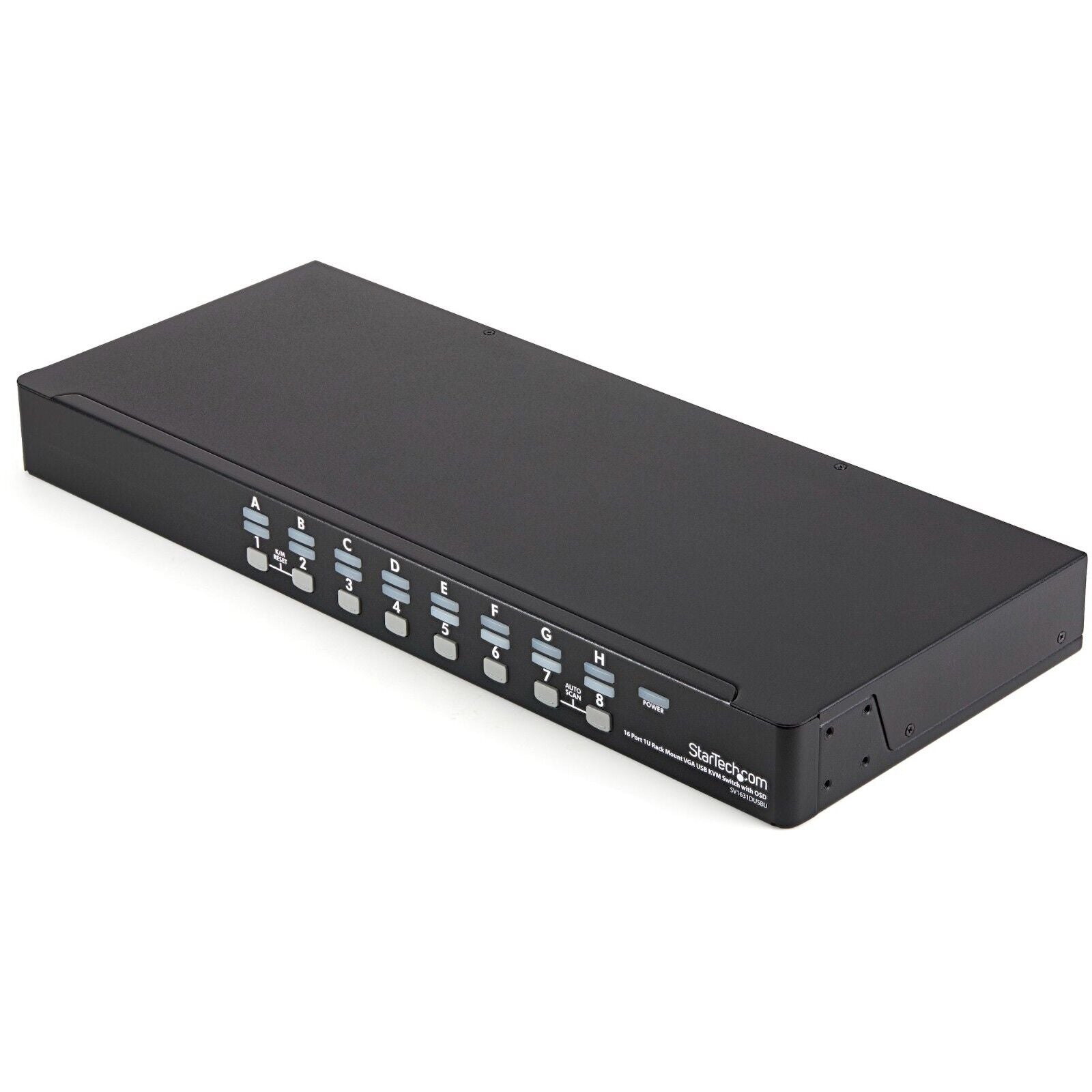 StarTech SV1631DUSBUK 16 Port VGA 2 USB KVM 1U Rack Switch w Cables Power Brkts