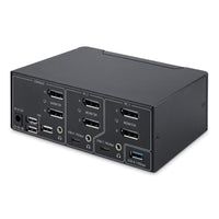 StarTech P2CDD143-KVM-SWITCH 2-Port DisplayPort 8K KVM Switch 4x USB 3.5mm Power