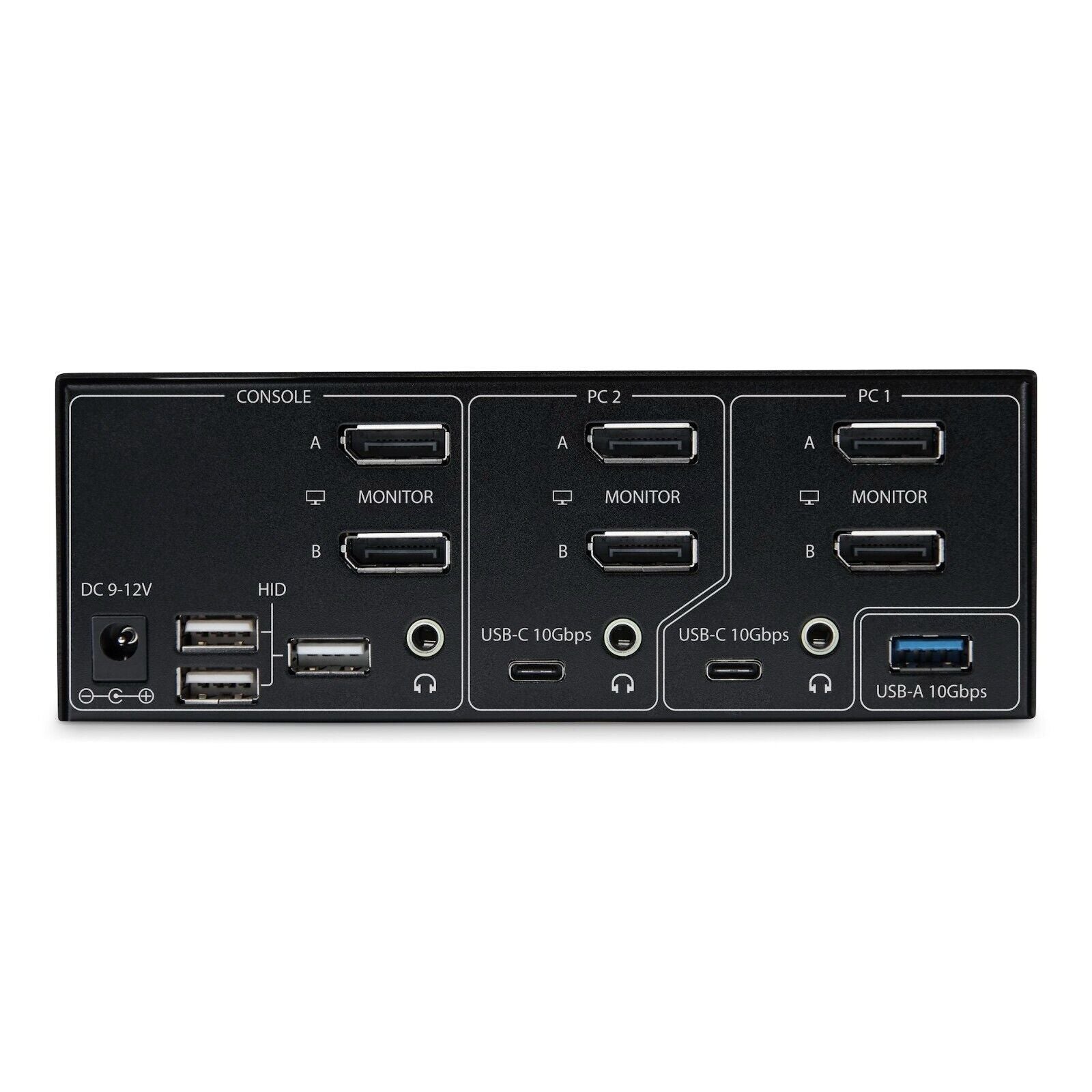 StarTech P2CDD143-KVM-SWITCH 2-Port DisplayPort 8K KVM Switch 4x USB 3.5mm Power