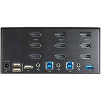 StarTech SV231TDPU34K 2 Port Triple DisplayPort KVM USB 3.5mm Audio Switch Power