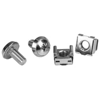 StarTech CABSCRWM620 20Pk M6 Screws and Cage Nuts Set Square Secure Clips