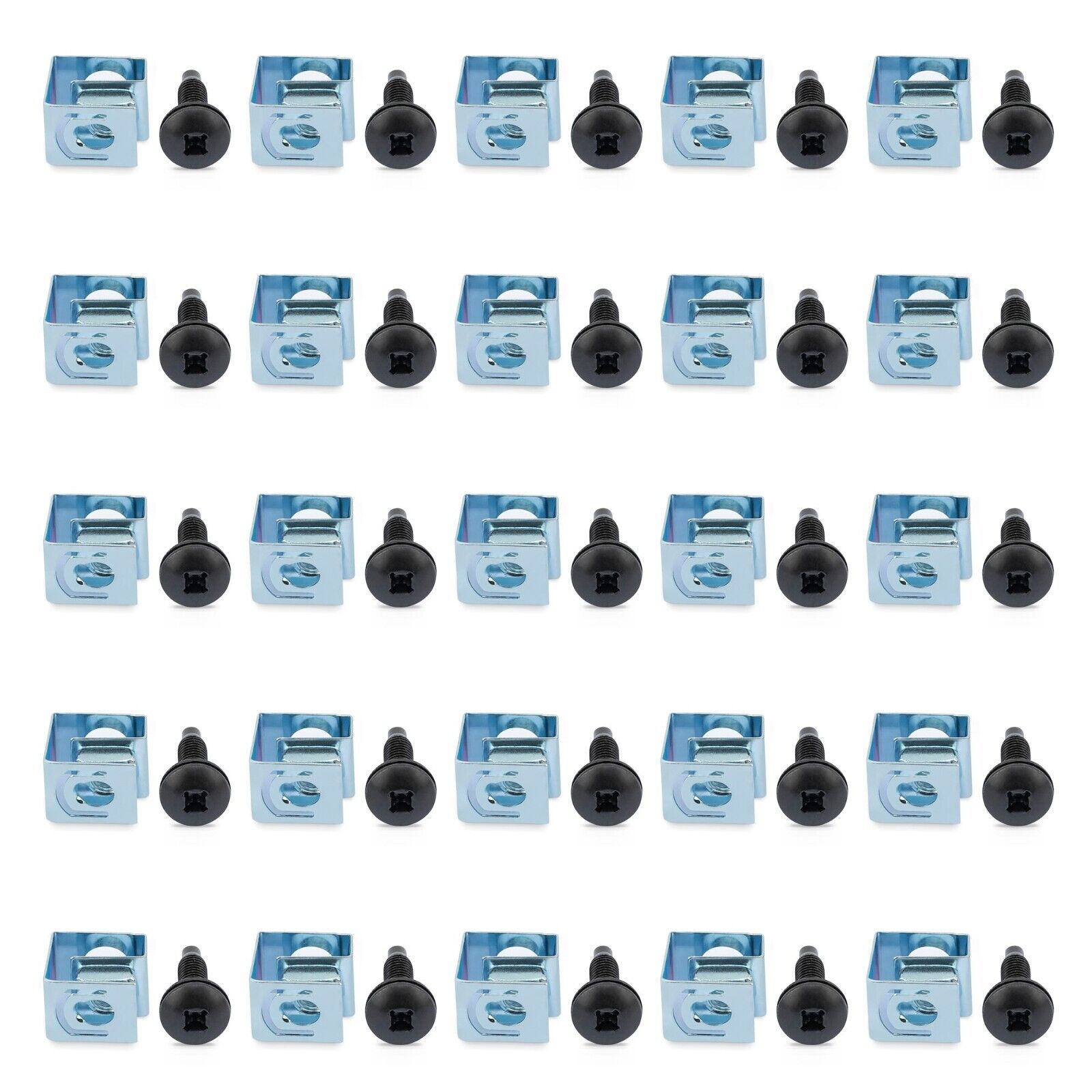 StarTech CLPSCRW1032 50Pk 10-32 Server Rack Black Screws w Slide On Clip Nuts