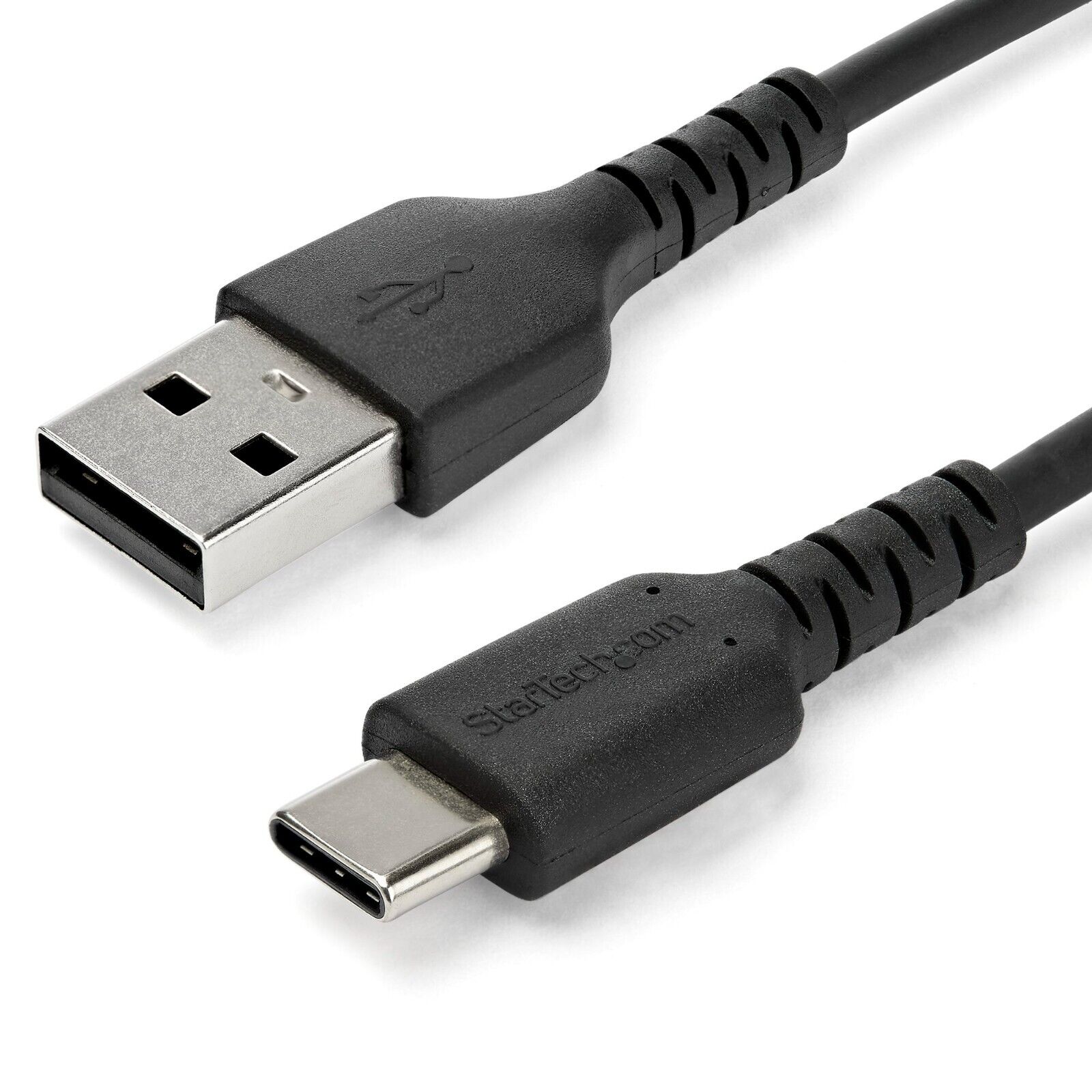 StarTech RUSB2AC1MB 3Ft USB-A to USB-C M/M Fast Charging Sync Rugged Black Cable