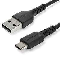 StarTech RUSB2AC1MB 3Ft USB-A to USB-C M/M Fast Charging Sync Rugged Black Cable