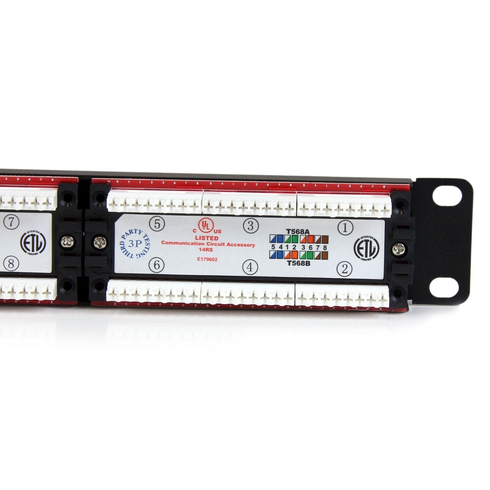 StarTech C6PANEL24 24 Port CAT6 Patch Panel RJ45 110 Type Network Rack Mount