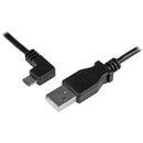 StarTech USBAUB1MLA 3Ft Left Angle Micro-US to USB M/M Charge Sync Black Cable