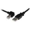 StarTech USBAB1ML Left Angle USB A to Left Angle USB-B Cord Black Cable