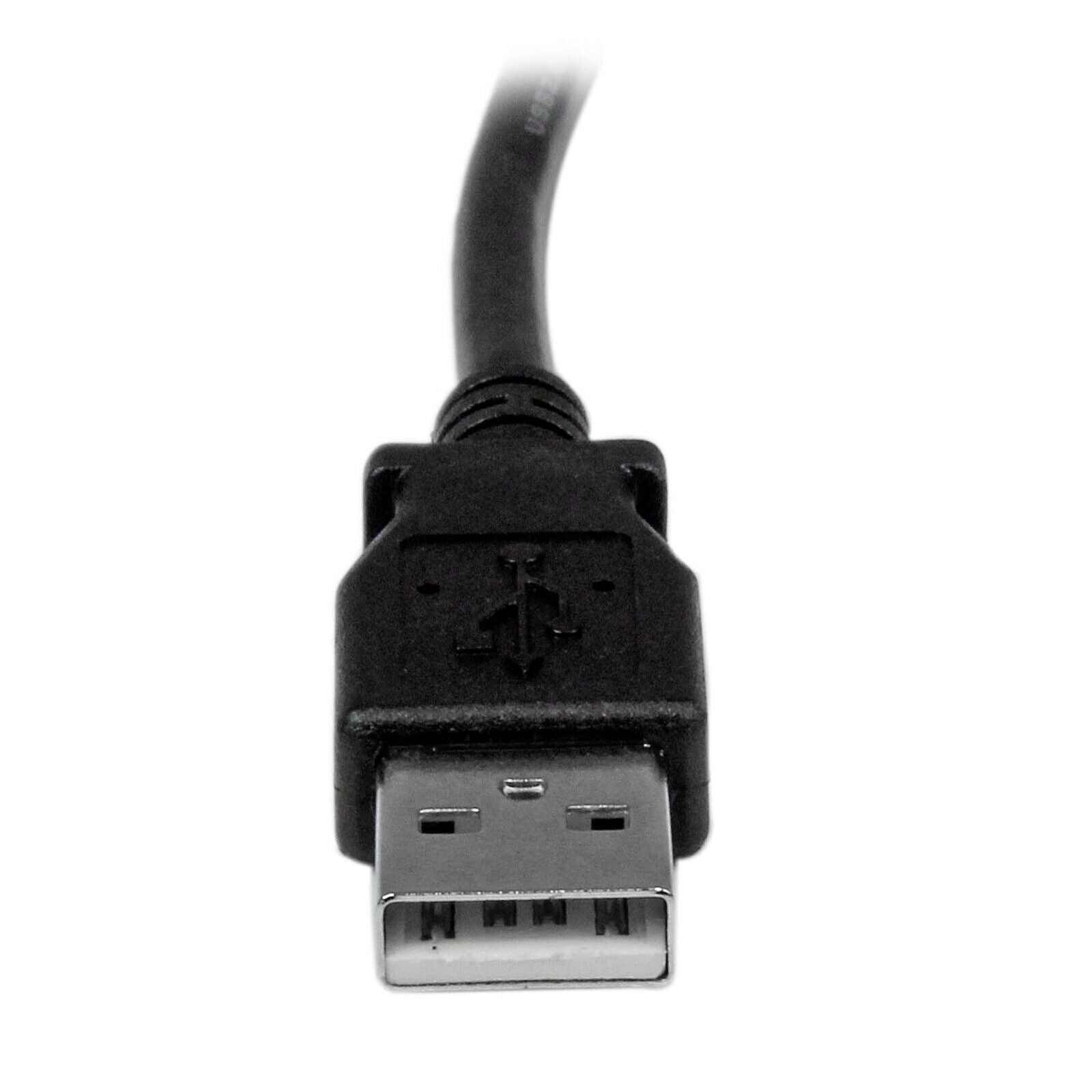 StarTech USBAB1ML Left Angle USB A to Left Angle USB-B Cord Black Cable