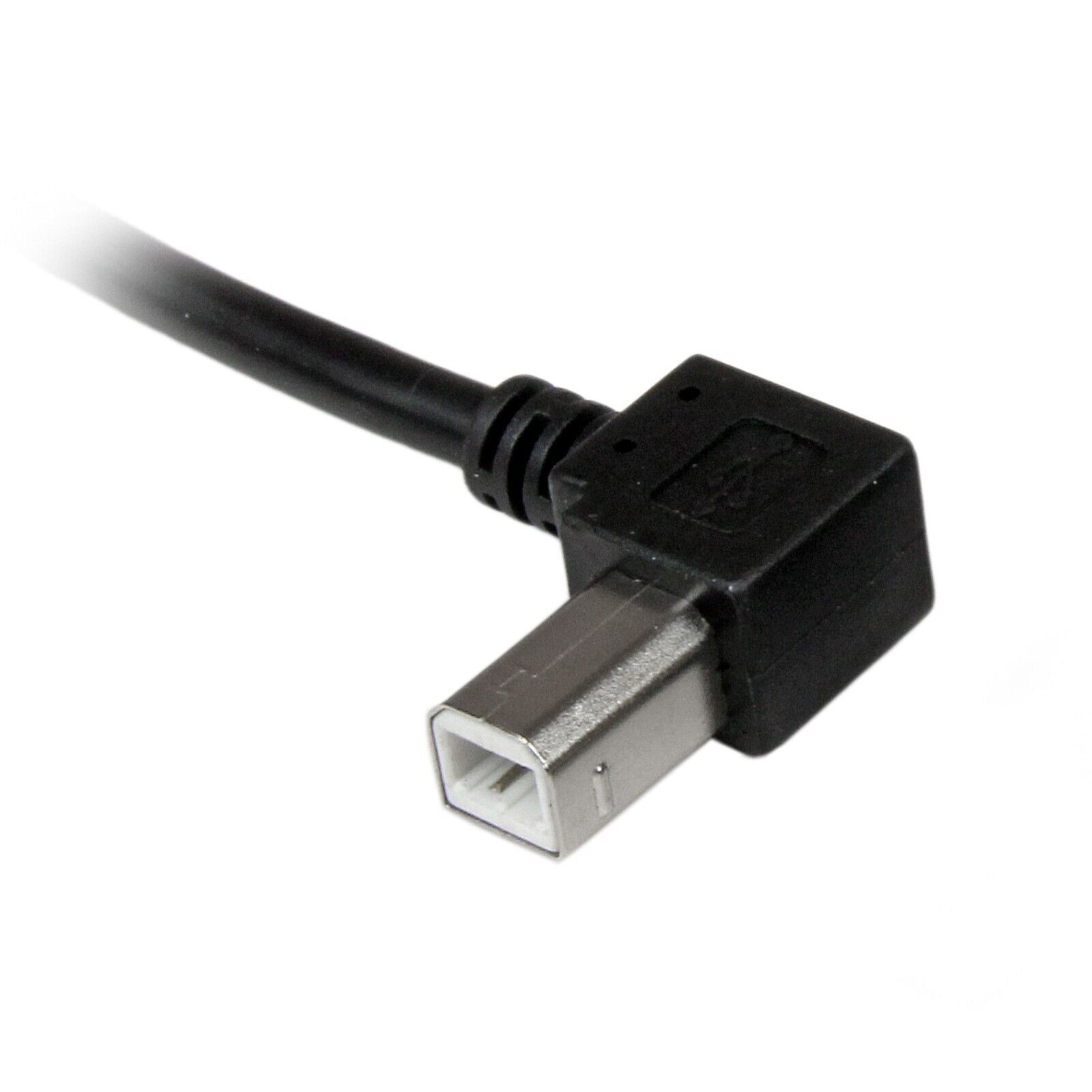 StarTech USBAB1ML Left Angle USB A to Left Angle USB-B Cord Black Cable