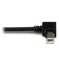 StarTech USBAB1ML Left Angle USB A to Left Angle USB-B Cord Black Cable