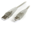 StarTech USB2HAB15T 15Ft USB A to USB-B Transparent Printer Scanner Cord Cable