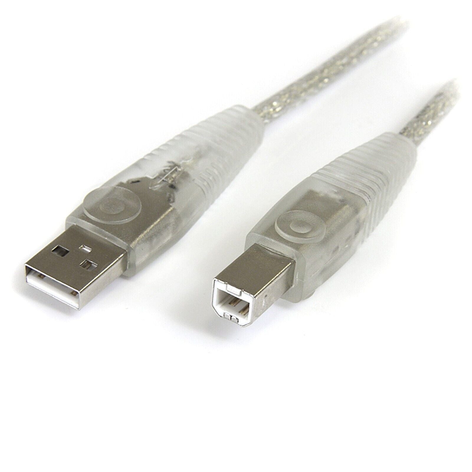 StarTech USB2HAB15T 15Ft USB A to USB-B Transparent Printer Scanner Cord Cable