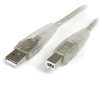 StarTech USB2HAB15T 15Ft USB A to USB-B Transparent Printer Scanner Cord Cable