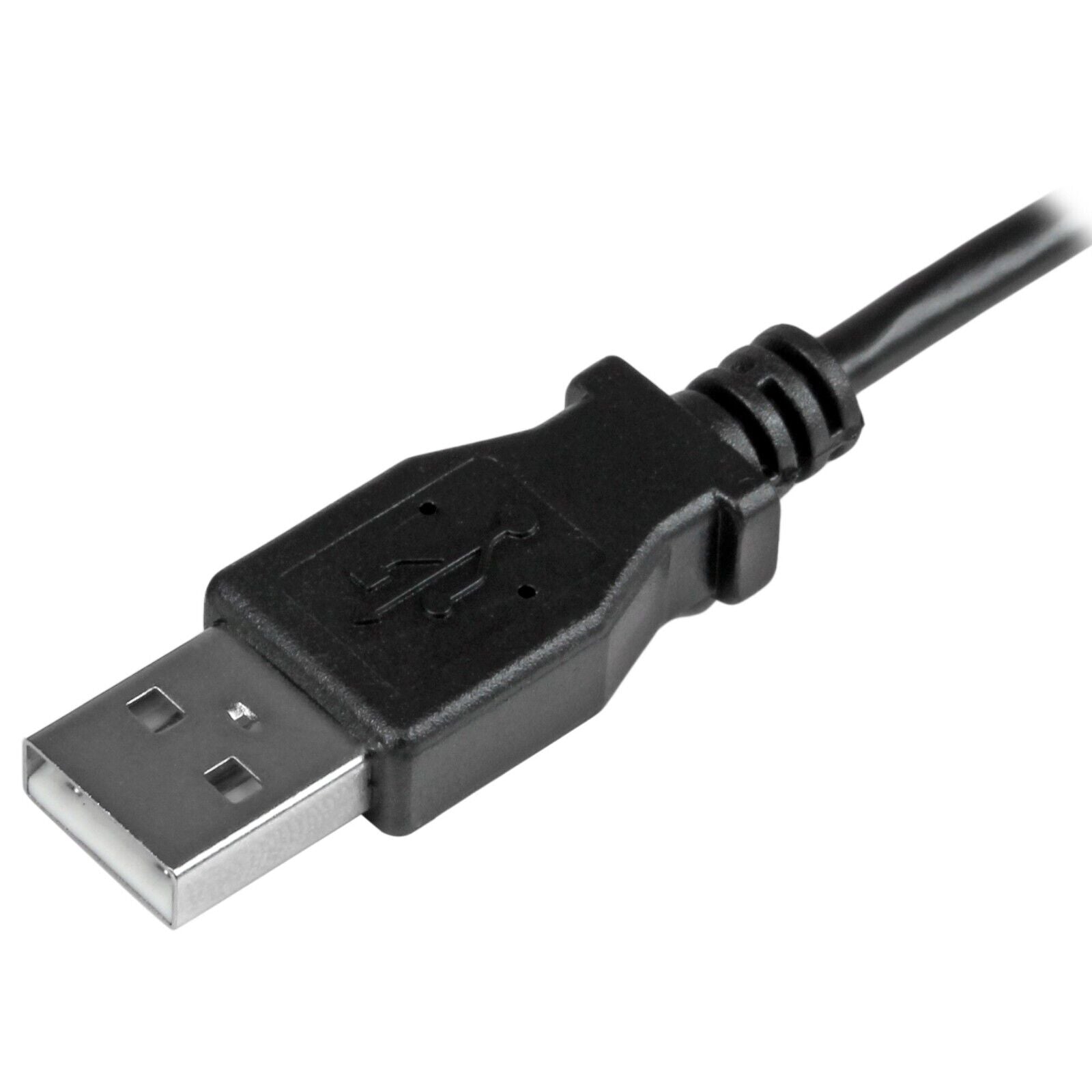 StarTech USBAUB2MLA 6Ft Left Angle Micro-US to USB M/M Charge Sync Black Cable