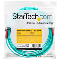 StarTech 450FBLCLC5 15Ft 5m LC/LC UPC OM4 Multimode Fiber Optic LSZH Jmp Cable