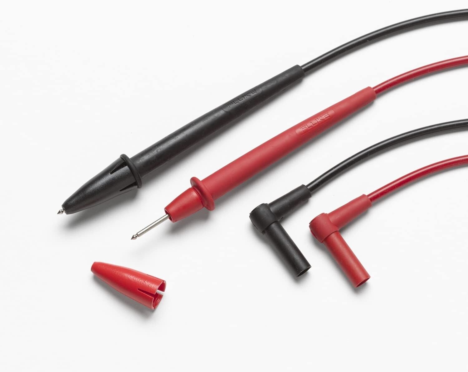 Fluke TL75 855705 Hard Point Test Leads Set Red Black Banana Plug End-Connectors