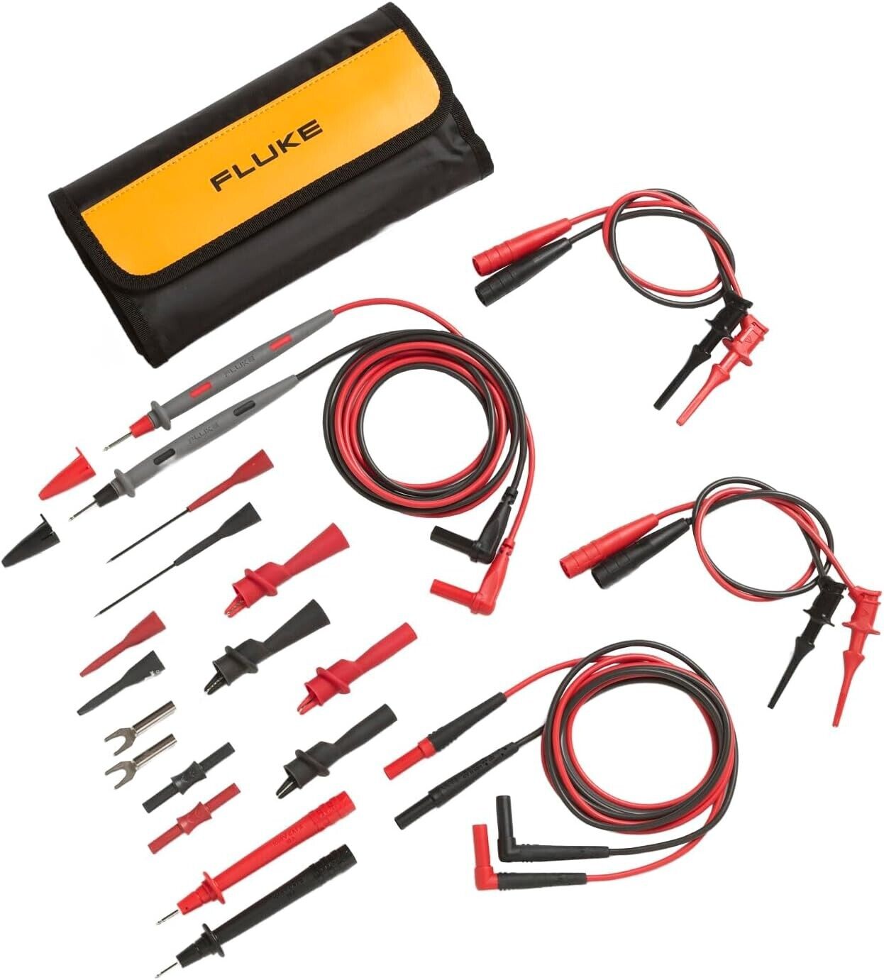 Fluke TL81A 1277073 Deluxe Elctronics Test Lead Kit Allig Clip Tip Hook w Pouch