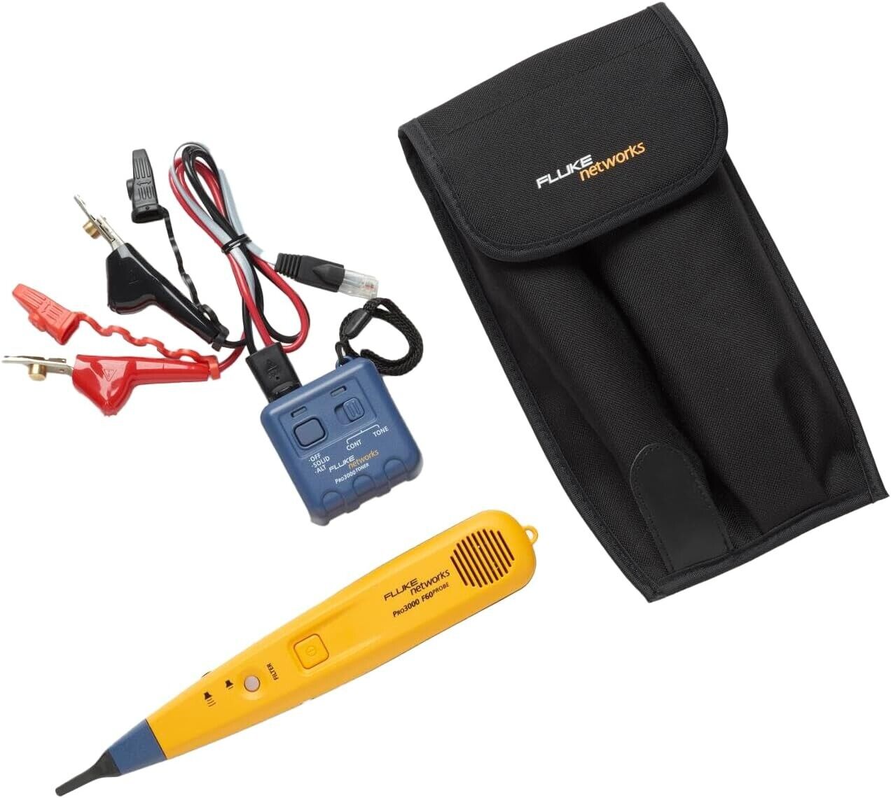 Fluke Networks PRO3000F60-KIT 4962074 Analog Tone Generator Filtered Probe +Case