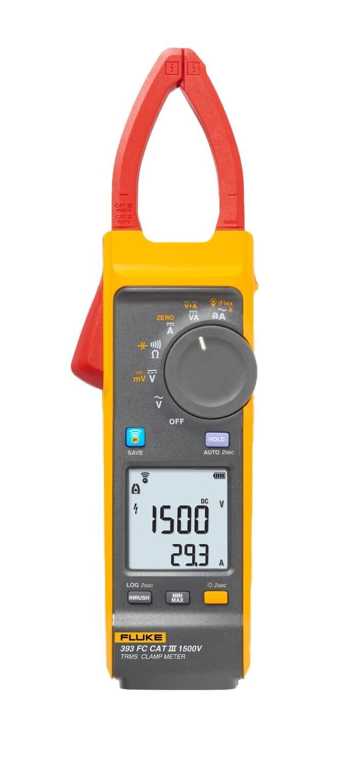 Fluke FLUKE-393 FC 5274864 Solar Clamp Meter CAT III 1500V w Strap & Case