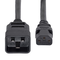 StarTech PXTC13C20143 3Ft Power Extension Cord C13 to C20 Computer Monitor Cable