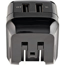 StarTech USB2PACBK Dual Port USB-A Travel Wall 17W 3.4A Charger w US NA AU EU UK