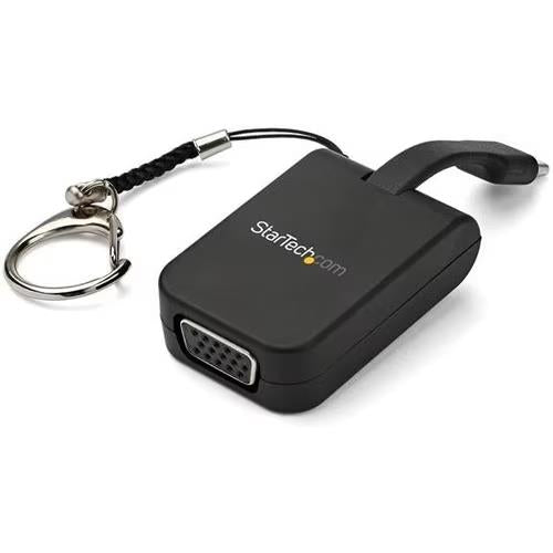 StarTech CDP2VGAFC USB-C to VGA Converter Adapter Keychain Dongle Black