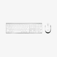 Macally ACEBTKEYACB Wireless Bluetooth Rechargeable Keyboard Mouse Alm White MAC