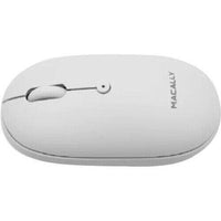 Macally BTTOPBAT Wireless Bluetooth Rechargeable Mouse 1600dpi White MAC PC