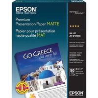 Epson S041257 50 Sheet 8.5"x11" Premium Matte Presentation Paper 97 Bright White