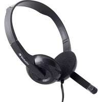 Verbatim 70721 Stereo Headset w Boom Microphone 3.5mm Audio Jack