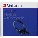 Verbatim 70721 Stereo Headset w Boom Microphone 3.5mm Audio Jack