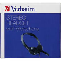 Verbatim 70721 Stereo Headset w Boom Microphone 3.5mm Audio Jack