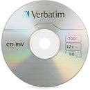 Verbatim 95155 25Pk CDRW CD-RW 4X-12X 700MB 80Min High Speed CD-RW Spindle