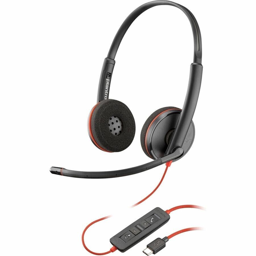 HP Poly 8X228A6 Blackwire 3220 Stereo USB-C Headset + USB-C/A Adapter (Bulk)