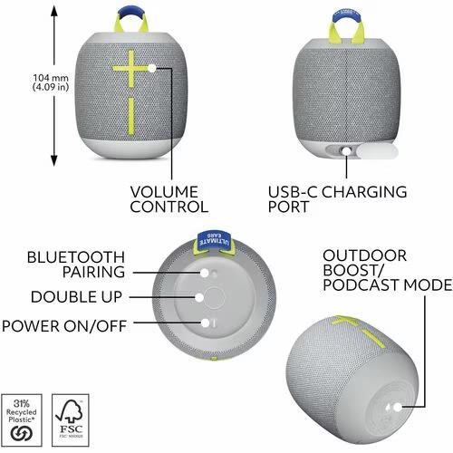 Ultimate Ears 984-001879 Wonderboom 4 Wireless Bluetooth Speaker Joyous Bright